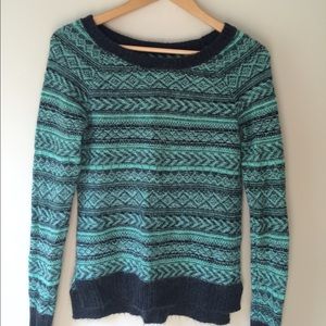 Bright Green and Navy Sweater