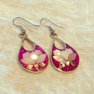 Asian-inspired mother of pearl drop earrings
