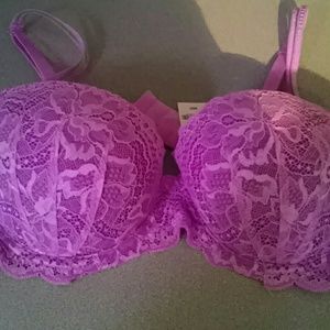 Push-up date bra purple and lace 36d