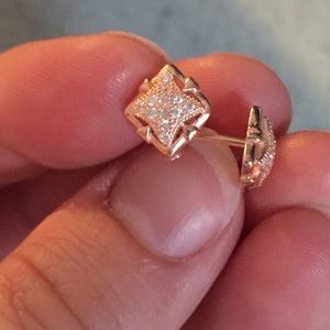 Delicate Megan Walford CZ rose gold studs