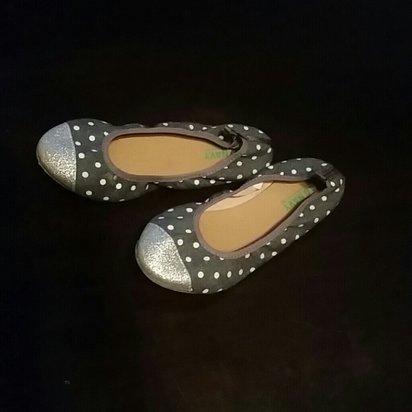 Girls sliver and denim flats