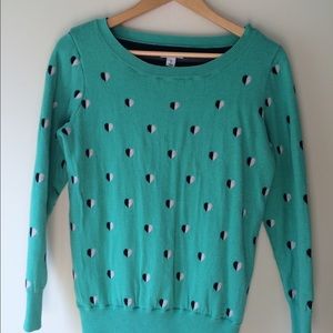 Mint Green Heart Sweater