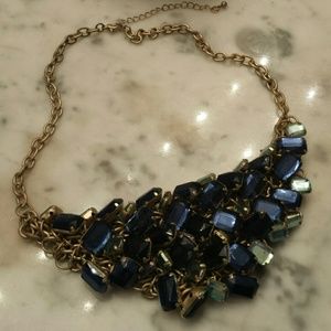 Chunky Blue Gem Necklace