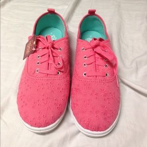 Pink Floral Printed Shoes