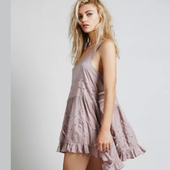 FREE PEOPLE VOILE AND LACE TRAPEZE SLIP