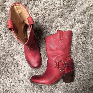 Frye red leather Carmen boots