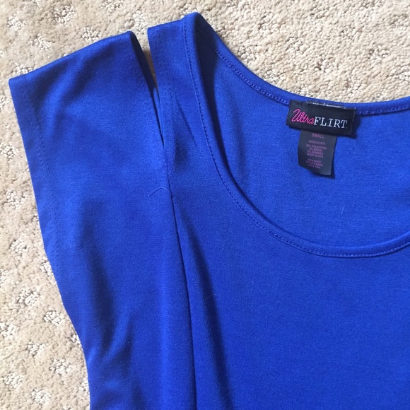 Blue Skater dress with cut out sleeves - Picture 2 of 3