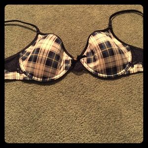 Blue Plaid Hannah Lightly-lined Bra by aerie