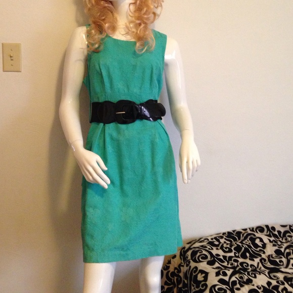 Teal floral print dress - Picture 1 of 4