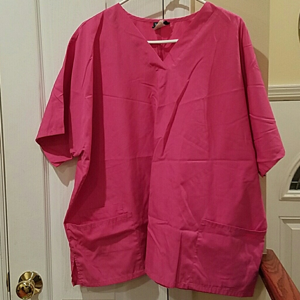 Pink Cherokee Nurses Scrubs Top