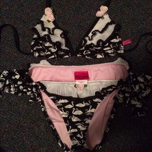 Betsey Johnson 'Swan Lake' 2 piece swimsuit