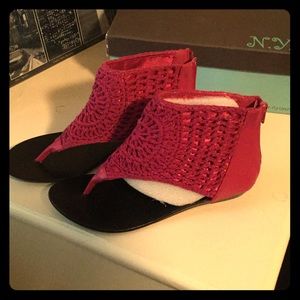 Super cute crochet leather sandals