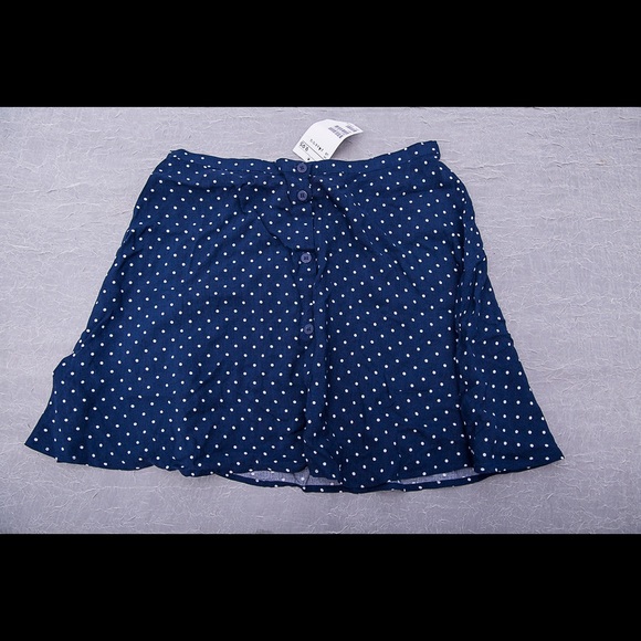 Blue polka dot skirt
