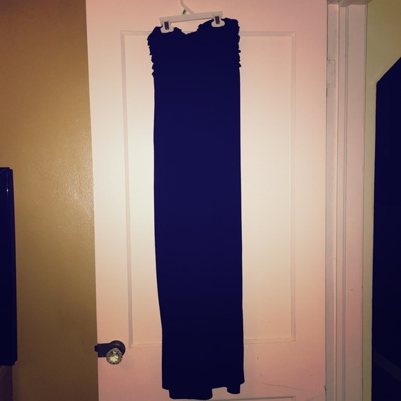 Tube top long black maxi dress