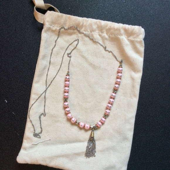 Vanessa Mooney Pink Tassel Necklace NWOT