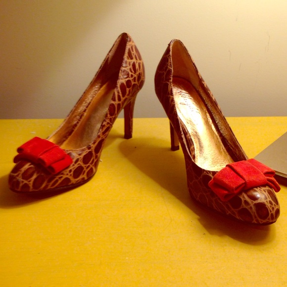 Size 6 Anthro Brown Leather Heels