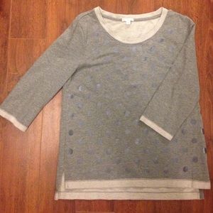 Gap Metallic Polka Dot 3/4 Sleeve Sweatshirt