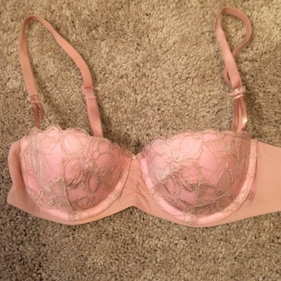 Victoria's Secret pink lace ruched Demi bra