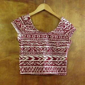 Tribal print crop top
