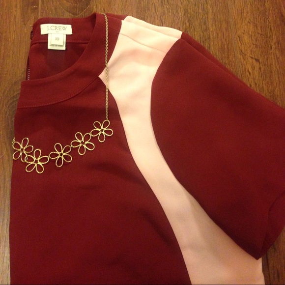 J. Crew Maroon and Pink Top