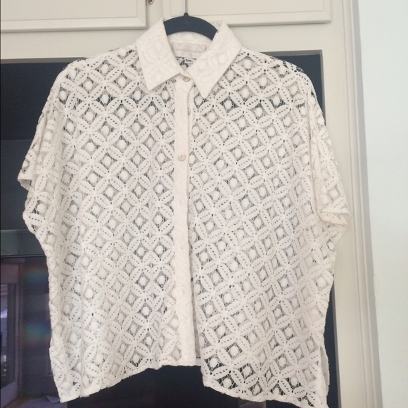 COREY LYNN CALTER cropped button front ivory too