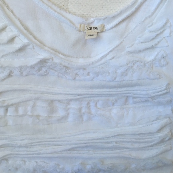 ❌SOLD❌ J. Crew White Ruffle Tank - Picture 2 of 4