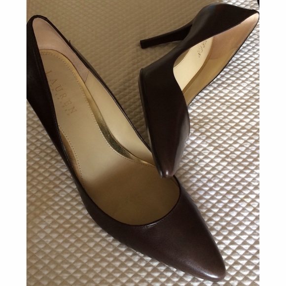 Beautiful Brown Leather Lauren Ralph Lauren Heels