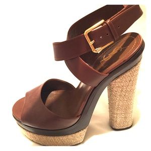 Yves Saint Laurent Brown Leather Sandals