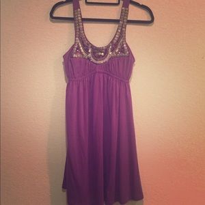 Adorable Embellished Purple Dress