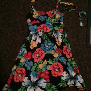 flower print dress with halter top