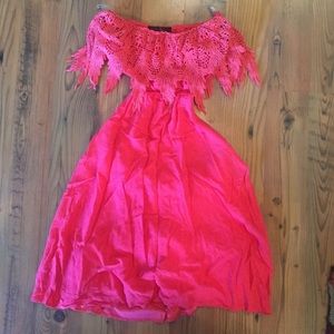 Hot pink cutout dress