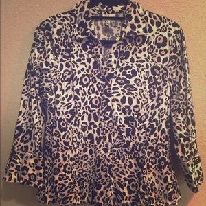 Harve Benarde Leopard Blouse
