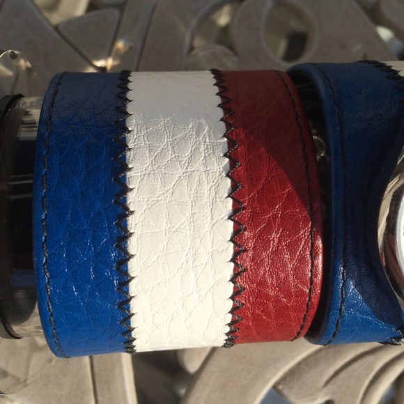 Kat Von D red white & blue watch & cuff authentic