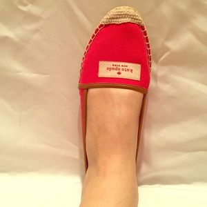 Kate Spade Red Canvas Flat Espadrilles
