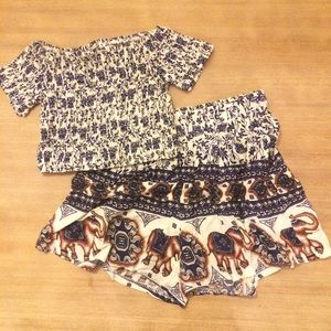Brand new! Tribal short set! Top and Bottom!