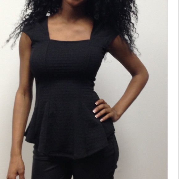 Black Peplum Top (NWOT)