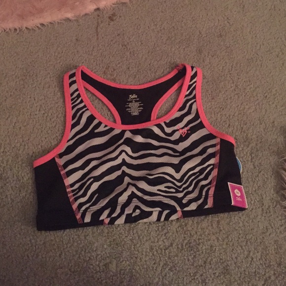 NEW Zebra print sports bra NEVER BEEN WARN