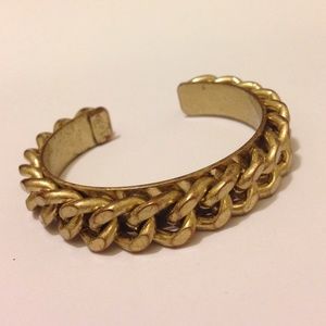Madewell Gold Brass Chain Link Cuff Bangle
