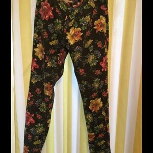 Forever 21 Floral Print Denim Pants