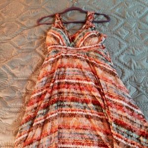 High low colorful sundress.