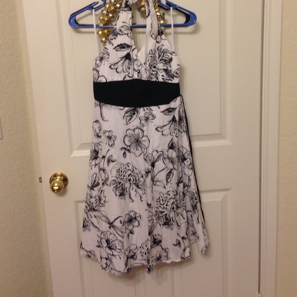 Low back halter dress