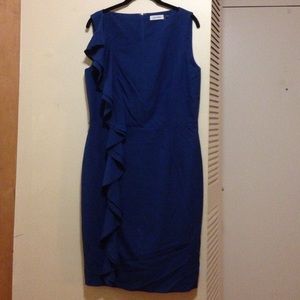 Blue Calvin Klein cocktail dress