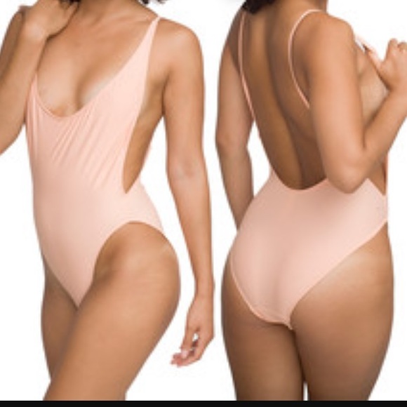 Nylon tricot swimsuit in melon color!