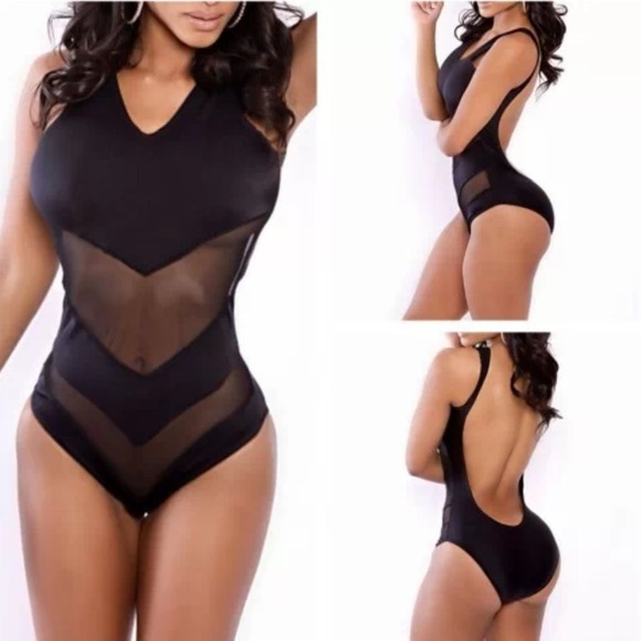 Swimsuit with Mesh Cutouts
