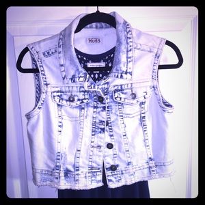 Distressed Denim Vest