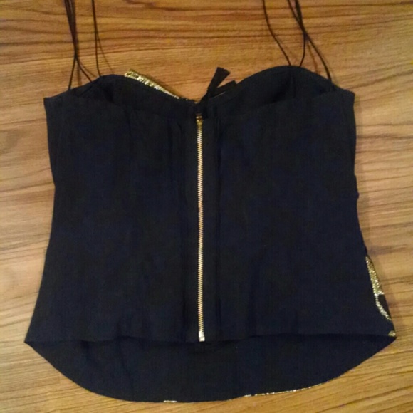 SOLD Elie Tahari Blk/Gold Bustier - Picture 2 of 4