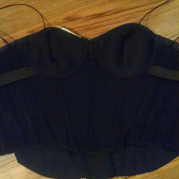 SOLD Elie Tahari Blk/Gold Bustier - Picture 4 of 4