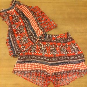 Brand new! Orange & Blue Short Set!
