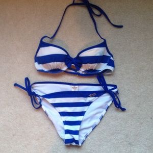 hollister striped bathing suit