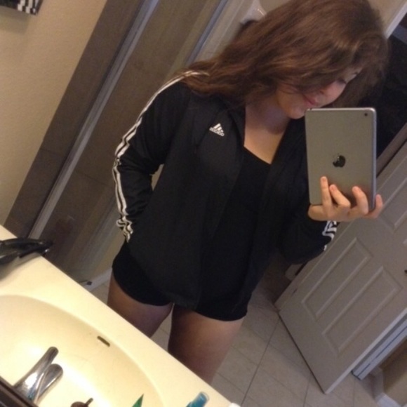 Black Adidas water and wind resistant jacket!